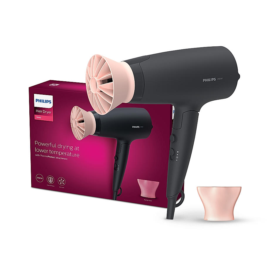 Hair Dryer- Powerful drying with less heat I 6 Styling Options for Ver