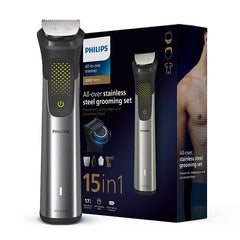 Philips India's No.1 Men's Trimmer- | Pro Beard Sense Technology|15 in 1 Pro Kit Face, Body & Private Parts | Premium All Metal Body I 2+3 Year Extended Warranty I 120min Runtime I 5min Quick Charge MG9551/65