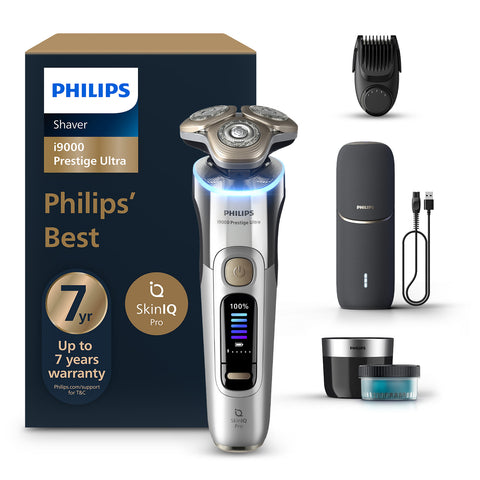 Philips i9000 Prestige Ultra XP9404/46 Wet & Dry con SkinIQ Pro (Philips Series i9000 Prestige Ultra Wet & Dry Shaver Silver)