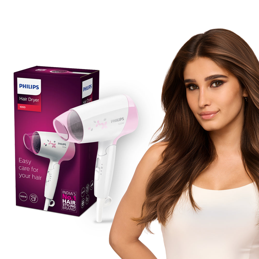 Hair Dryer- Thermoprotect Technology | On The Go Dryer | 3 Heat & Speed Settings | Quick, Gentle Drying for Shiny Hair | HP8120/00