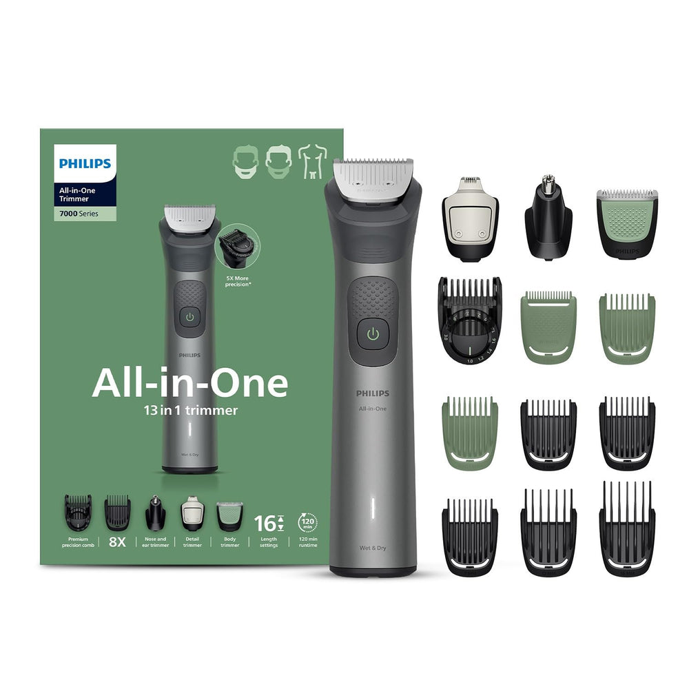 Philips All in One Trimmer with 13 Attachments- Face, Hair, Nose, Body, Intimate | Beardsense Technology |Self Sharpening Steel Blades