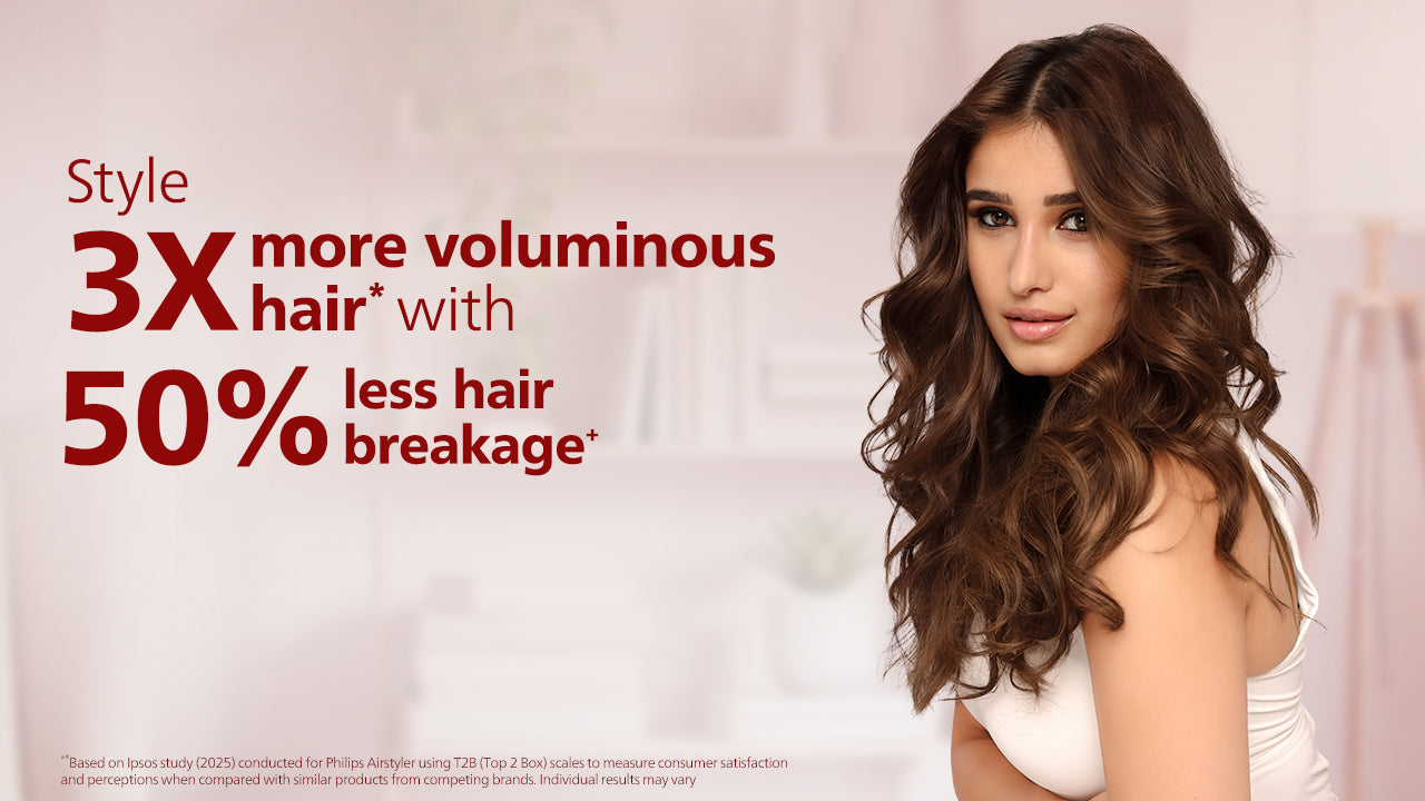 2 in 1 Airstyler | Volumizer + Blow Dryer Brush + Multi-Styler | 3X Volume & 50% Less Hair Breakage | 2 attachments for Straight and Wavy Looks | Argan Oil Infused plates & 4X more Ionic Care for Shinier, Frizz Free Hair | BHA531/10