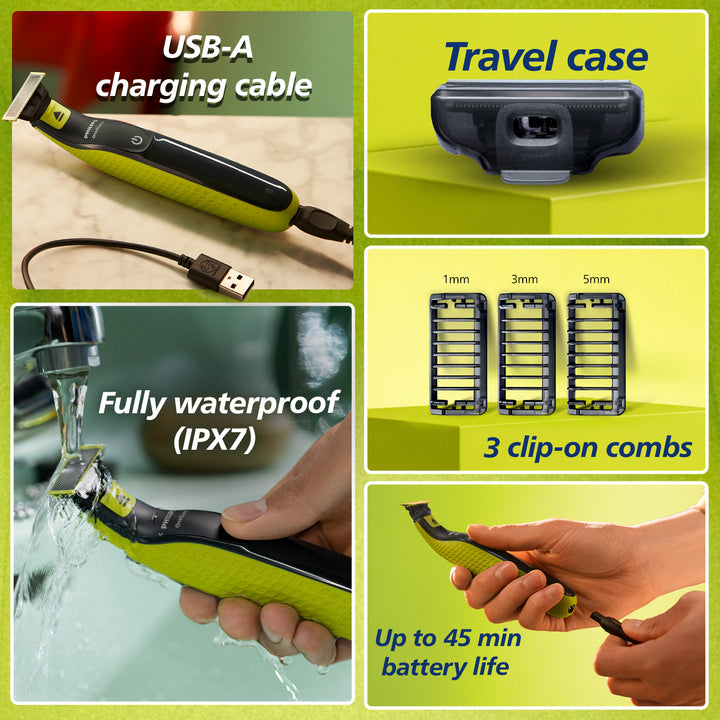 OneBlade- I Hybrid Trimmer & Razor I Trim, Edge & Shave | 2x Powerful