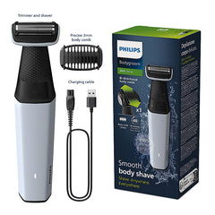 Body Trimmer- for Men Clinically Tested for Sensitive Skin | Patented Pearl Tip & Hypoallergenic foil | Skin Safe Grooming I Trim or Shave Basis Your Style | Showerproof | 2 Year Warranty BG3007/01