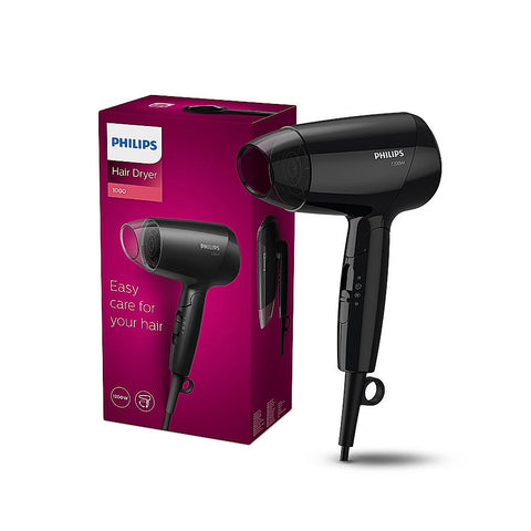 Hair Dryer- Cool Air Setting | Foldable Handle, 3 Flexible Preselected Drying Setting | Compact Design | Travel Friendly | BHC010/10-EMP