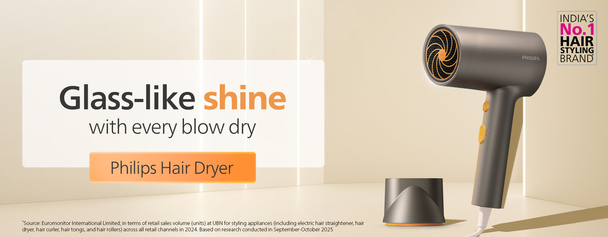 Philips BHD321/06 1600W Hair Dryer with Negative Ions, 4 Heat & Speed Modes & Styling Nozzle