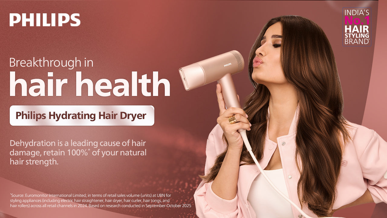Hair Dryer with ThermoShield Advanced Technology | Ion Function | Brushless DC Motor | Scalp Care | Rose Champagne | BHD833/10