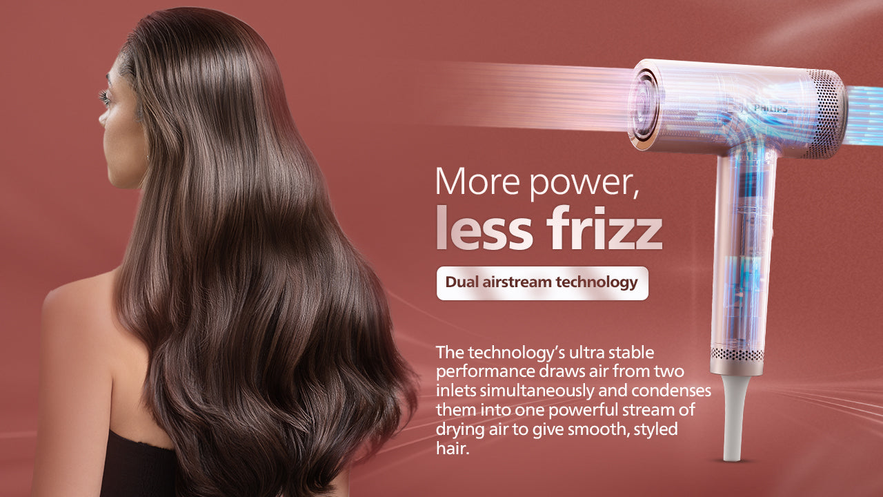 Hair Dryer with ThermoShield Advanced Technology | Ion Function | Brushless DC Motor | Scalp Care | Rose Champagne | BHD833/10