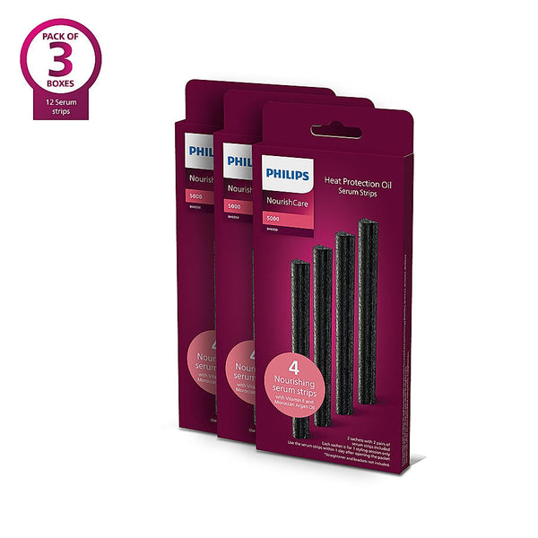 NourishCare Straightener Serum Strips - I Uniquely designed pack of 12 nourishing serum strips I Replaceable Serum Strip for BHS526/00, BHS503/40, BHS507/40, BHS522/00 | BHE050/00*3