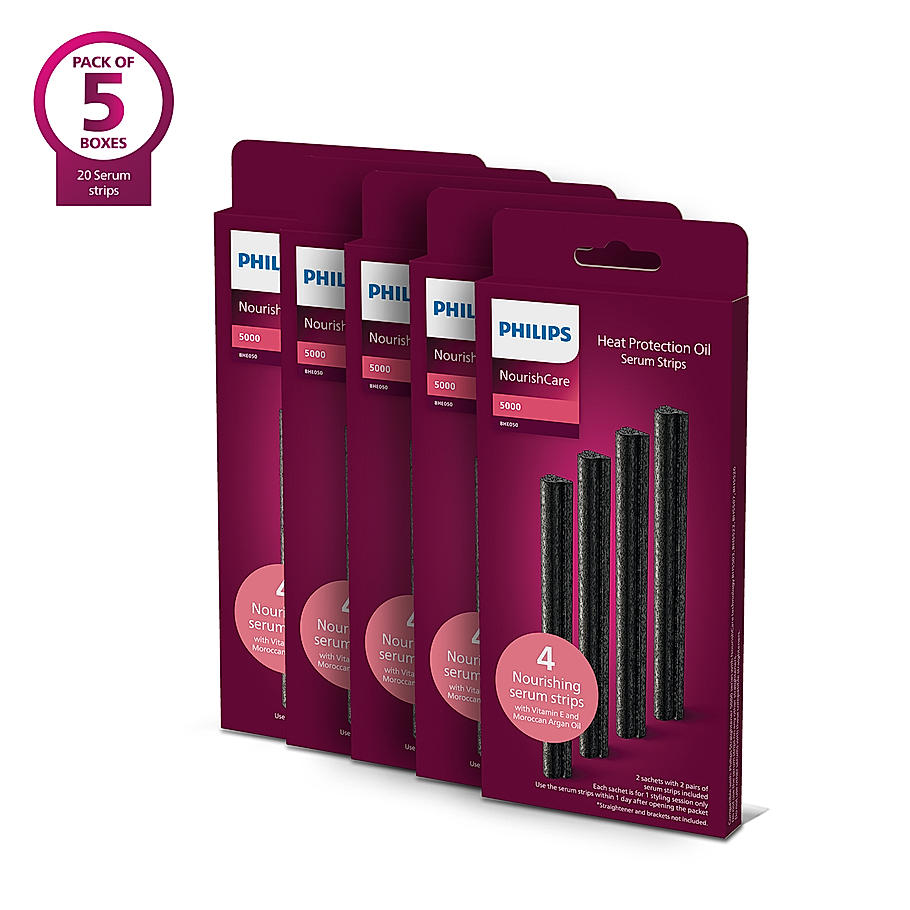 NourishCare Straightener Serum Strips - I Uniquely designed pack of 20 nourishing serum strips I Replaceable Serum Strip for BHS526/00, BHS503/40, BHS507/40, BHS522/00 | BHE050/00*5