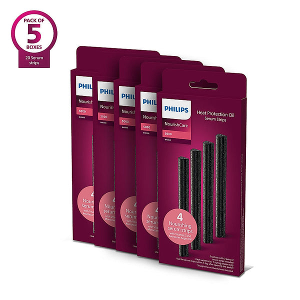 NourishCare Straightener Serum Strips - I Uniquely designed pack of 20 nourishing serum strips I Replaceable Serum Strip for BHS526/00, BHS503/40, BHS507/40, BHS522/00 | BHE050/00*5