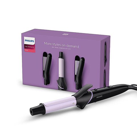 Multi Styler - | Straighten, Curl or Crimp with a Single Tool | Quick Click Release Technology | BHH816/00-EMP