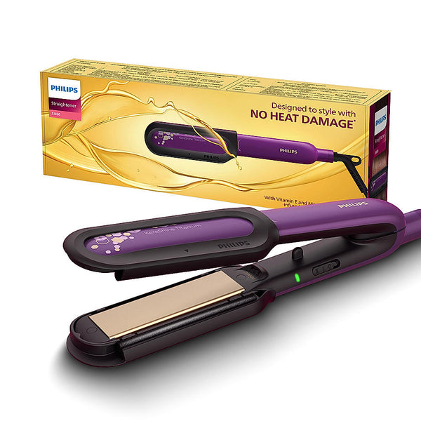 NourishCare- India's First Hair Straightener designed for No Heat Damage I Uniquely designed NourishCare & Kerashine Technology for Styling with heat protection , Moisture Lock for Nourished Hair , Detachable Serum strips & Brackets , BHS526/