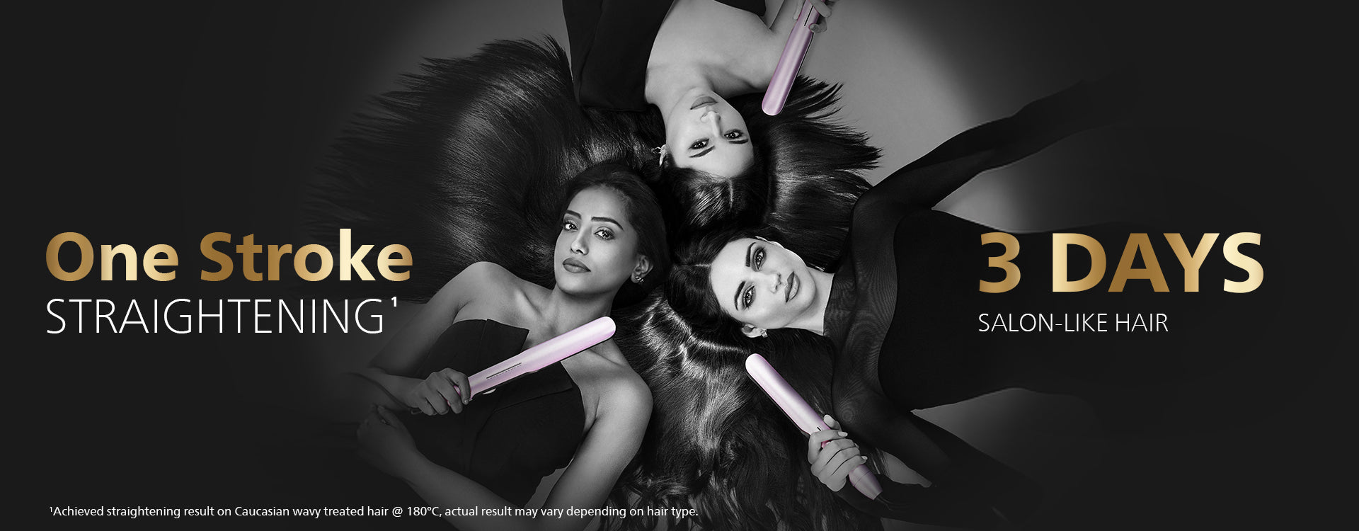 Philips One Stroke Hair Straightener | 50% Faster Straightening | 3 days salon-like hair | 12 Temperature Settings (120–230°C) Designed for Indian Hair