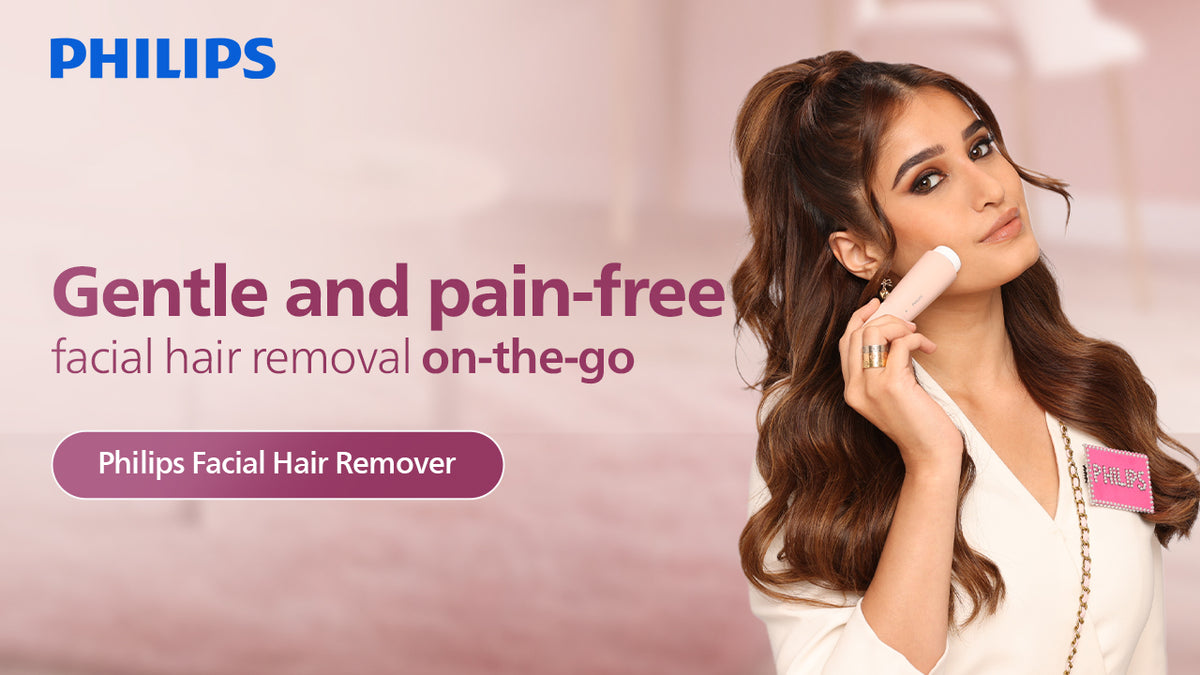 Cordless Facial Hair Remover- with Wide Hypoallergenic Head for gentle experience at home BRR454/00