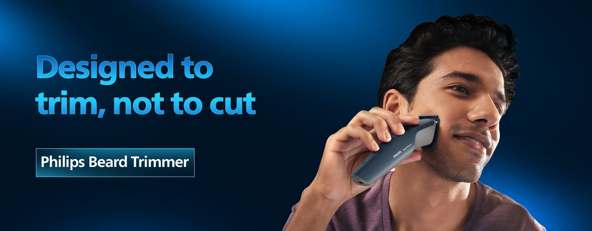 Philips Beard Trimmer for Men with Skin Protect Comb | Self Sharpening Blades