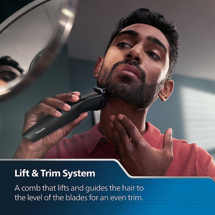 Pro Beard Trimmer and Styler-| Titanium blades, 2.5x higher precision, Beard Sense tech, 5 mins quick charge, 20 length settings, 6X longer battery life, BT3441/30