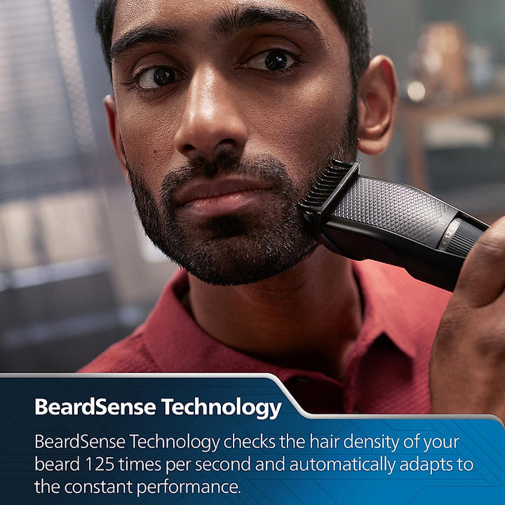 Pro Beard Trimmer and Styler-| Titanium blades, 2.5x higher precision, Beard Sense tech, 5 mins quick charge, 20 length settings, 6X longer battery life, BT3441/30