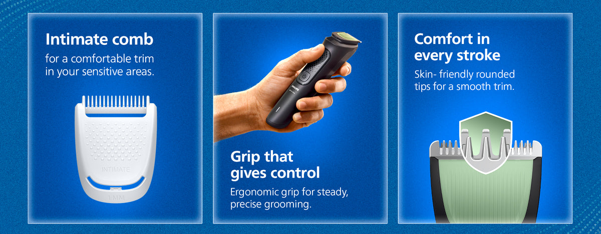 Philips All in One Trimmer with 8 Attachments- Face, Hair & Body | Ear/Nose Trimmer attachment | Intimate Comb