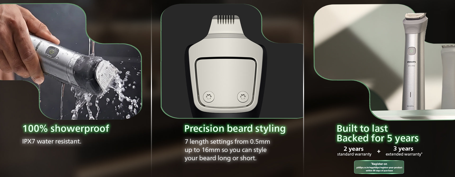 11 in 1 Trimmer for Men | Beardsense Technology | 100% Showerproof