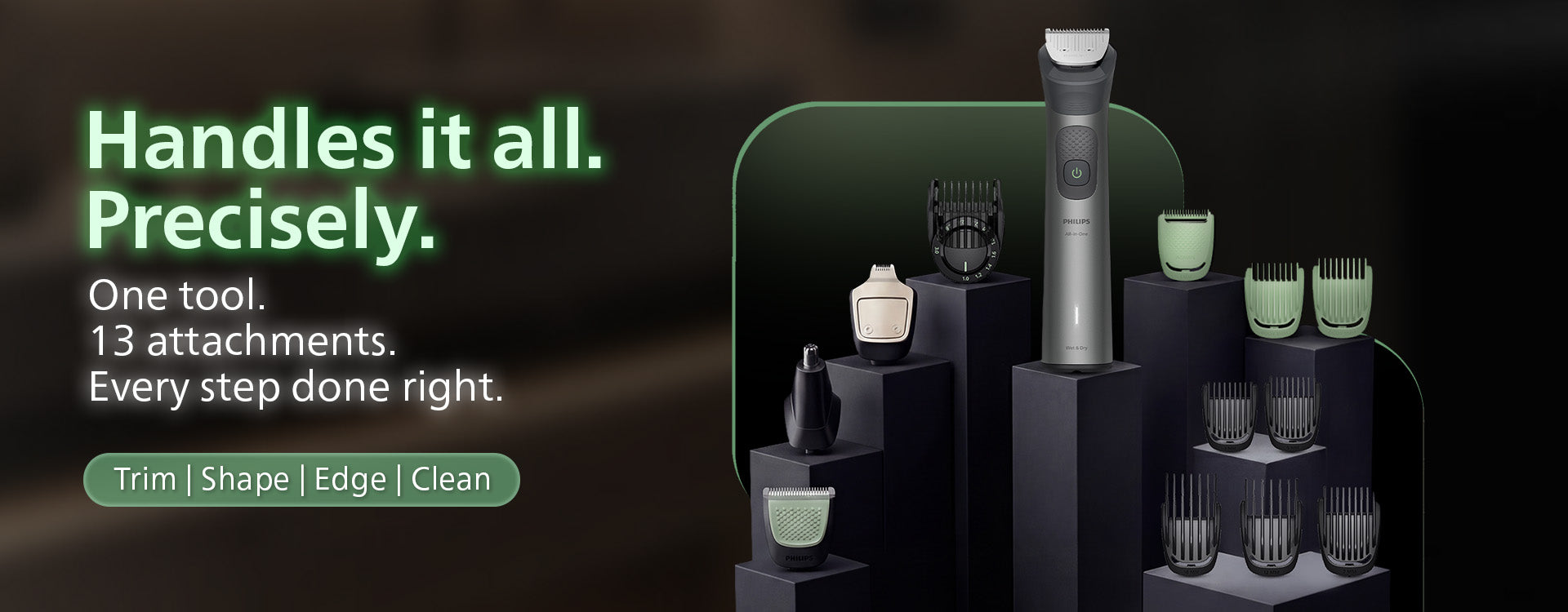 Philips All in One Trimmer with 13 Attachments- Face, Hair, Nose, Body, Intimate | Beardsense Technology |Self Sharpening Steel Blades