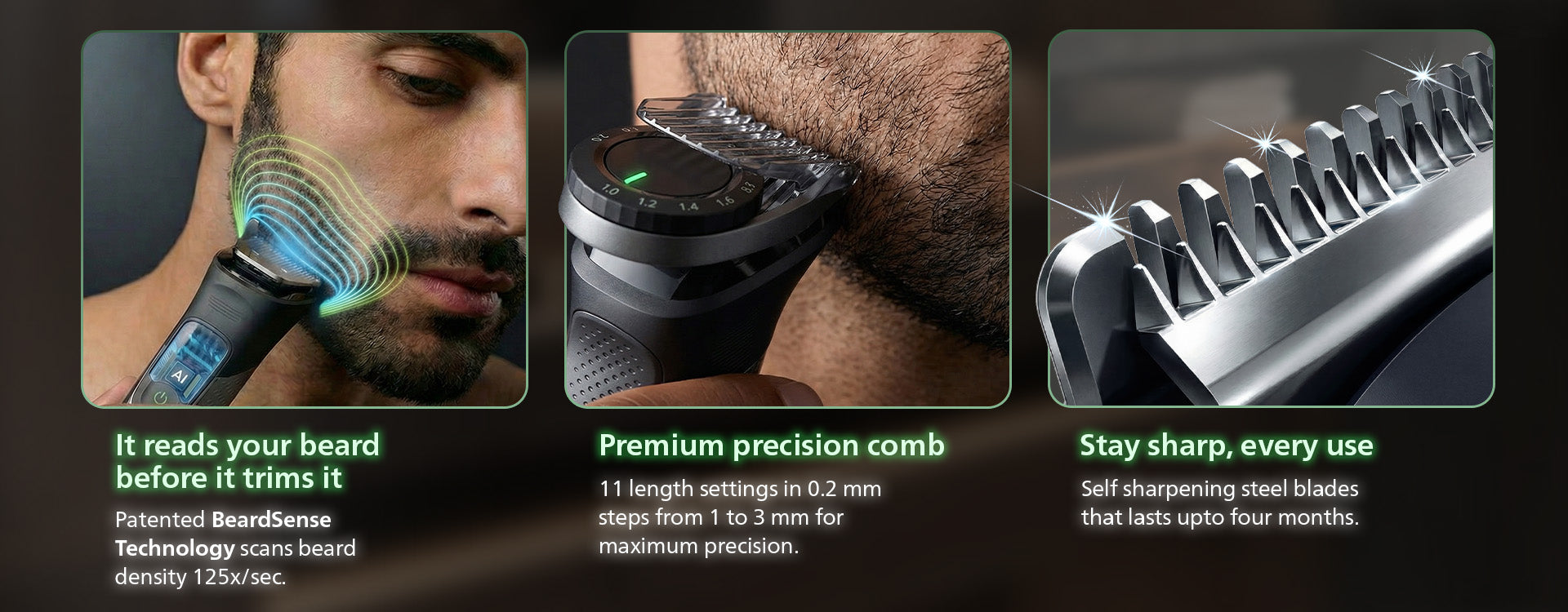 Philips All in One Trimmer with 13 Attachments- Face, Hair, Nose, Body, Intimate | Beardsense Technology |Self Sharpening Steel Blades