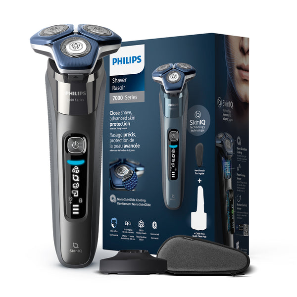 Electric Shaver for Men | Close shave, advanced skin protection with advanced SkinIQ Technology | Smooth glide, close shave, even on 3-day beards | Senses, Adapts and guides on the correct motion | 360 D Flexing heads | S7887/35