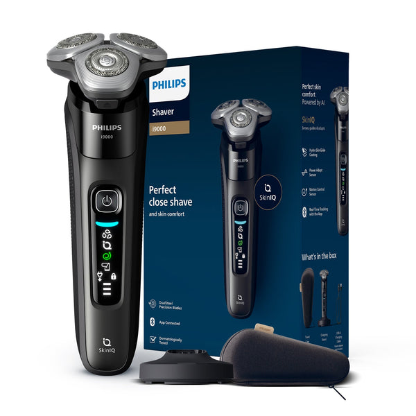 Electric Shaver for Men | Wet&Dry Electric Shaver with SkinIQ | Triple Action Lift&Cut Technology | Dual SteelPrecision Blades | 360ÃƒÆ’Ã¢â‚¬Å¡Ãƒâ€šÃ‚Â° Precision Flexing Head | Power Adapt Sensors | Triple Action Lift&Cut | X9000/10-EMP