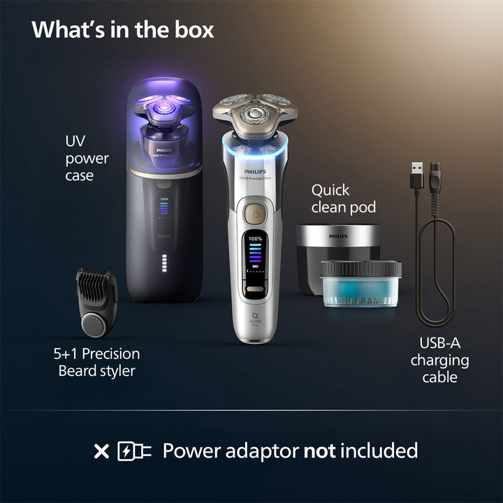 Philips i9000 Prestige Ultra XP9404/46 Wet & Dry con SkinIQ Pro (Philips Series i9000 Prestige Ultra Wet & Dry Shaver Silver)
