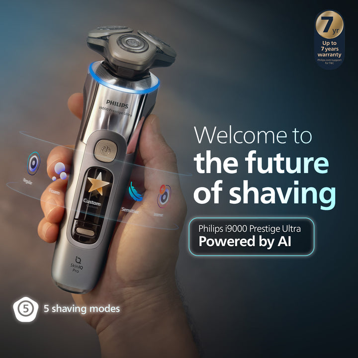 Philips i9000 Prestige Ultra XP9404/46 Wet & Dry con SkinIQ Pro (Philips Series i9000 Prestige Ultra Wet & Dry Shaver Silver)