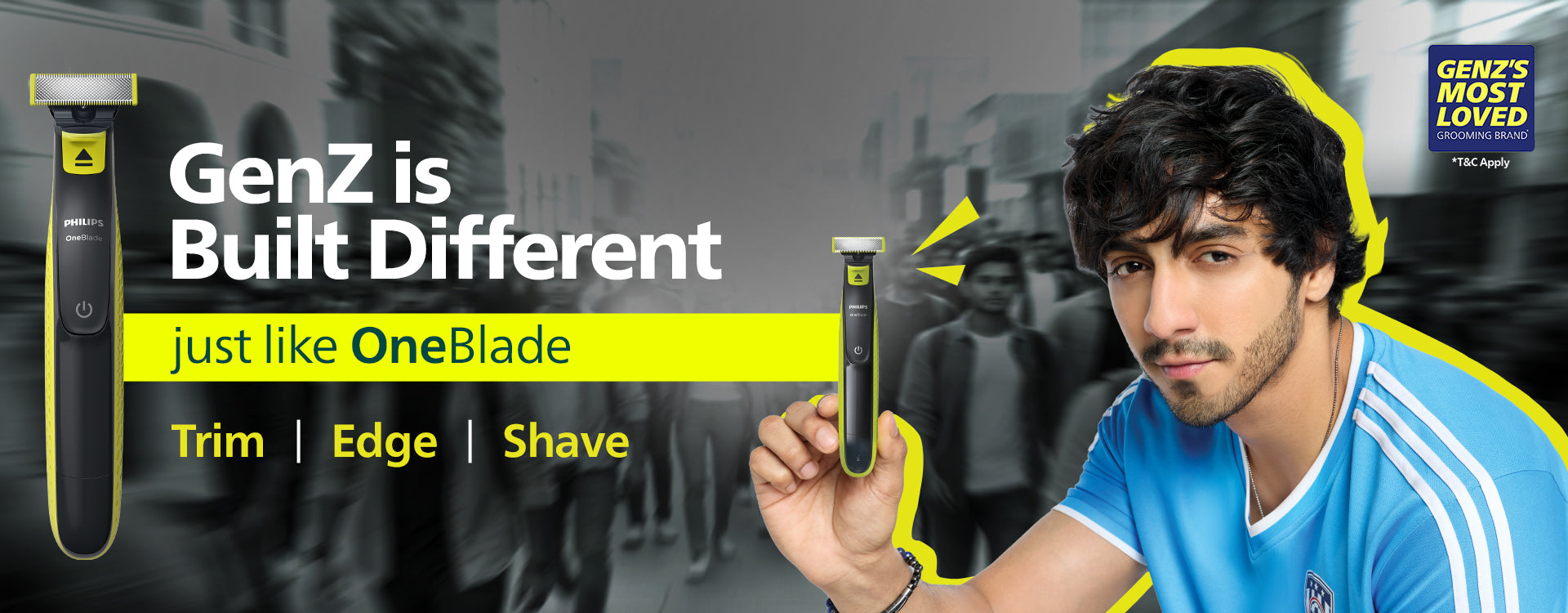 Philips OneBlade Turbo2X Face & Body Trim, Edge, Shave | Dual Protect Tech | Suits all skin types & beard thickness