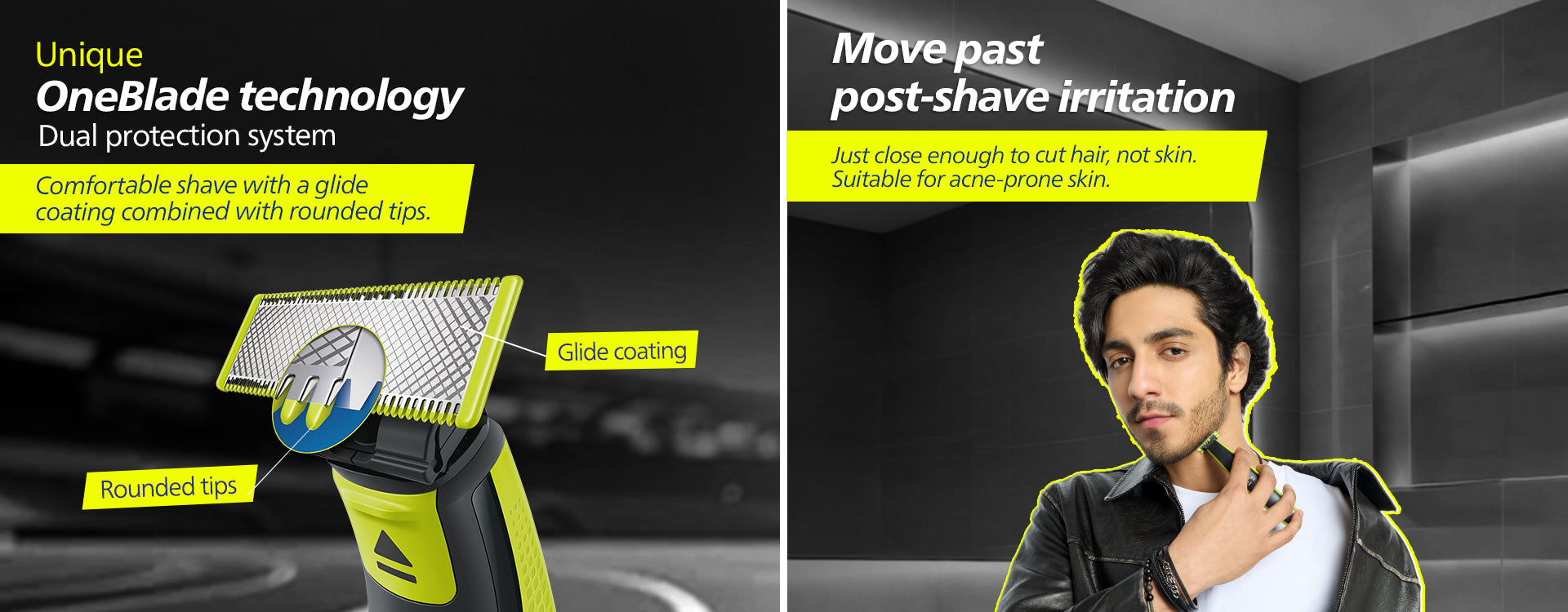 Philips OneBlade Turbo2X Face & Body Trim, Edge, Shave | Dual Protect Tech | Suits all skin types & beard thickness