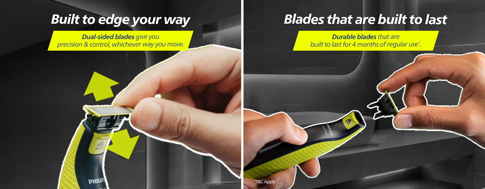 Philips OneBlade Turbo2X Face & Body Trim, Edge, Shave | Dual Protect Tech | Suits all skin types & beard thickness