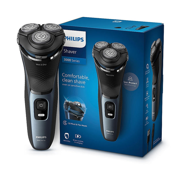 Electric Shaver for Men-| SkinProtect Technology, Wet and Dry Shave | 5D Floating Heads | 27 Self Sharpening Blades | Pop up Trimmer | Cordless | Waterproof | S3144/03