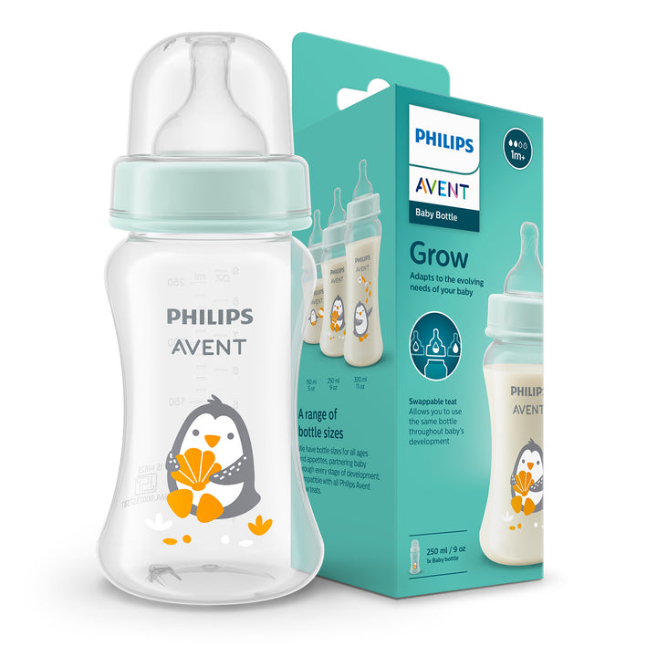 Avent- Grow Anti Colic Feeding Bottle for Babies aged 1 month and above | 250ml | Pack of 1 | BPA Free | SCF061/01
