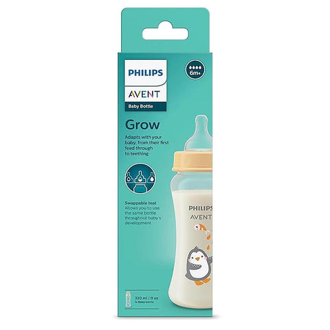 Avent- Grow Feeding Anti Colic Bottle for Babies aged 6 months and above | 330ml | Pack of 1 | BPA Free | SCF064/01-EMP