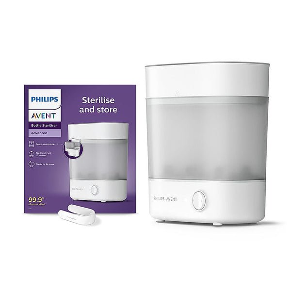 Philips Avent Sterilizer- I No.1 Brand Recommended by Moms Worldwide | Kills 99.9%* germs in 10 mins Cycle with Natural Steam Sterilization I Stays Sterile upto 24hrs* SCF291/00