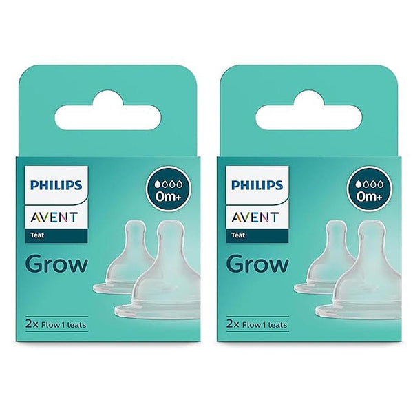 Avent- Grow Teat for Newborn Babies | Flow 1 | Pack of 2 | Anti Colic | BPA Free | Made in India | SCF095/01