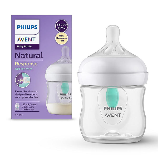 Philips Avent Natural Baby Feeding Bottle- | No.1 Brand Recommended by Moms Worldwide | Ideal for 0 months+| Natural Response Technology Mimics Breastfeeding | Uniquely Designed Nipple releases milk only when baby drinks | Pack of 1 | SCY670/01
