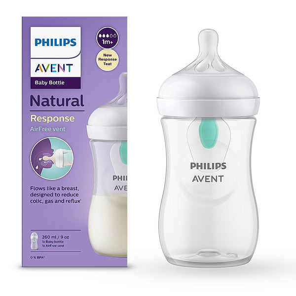 Philips Avent Natural Baby Feeding Bottle- | No.1 Brand Recommended by Moms Worldwide | Ideal for 1 months+| Natural Response Technology Mimics Breastfeeding | Uniquely Designed Nipple releases milk only when baby drinks | Pack of 1 | SCY673/01