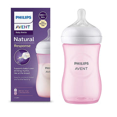 Philips Avent Natural Baby Feeding Bottle- | No.1 Brand Recommended by Moms Worldwide | Ideal for 1 months+| Natural Response Technology Mimics Breastfeeding | Uniquely Designed Nipple releases milk only when baby drinks | Pack of 1 | Pink | SCY903/11