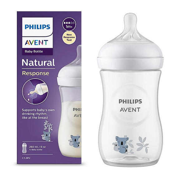 Philips Avent Natural Baby Feeding Bottle- | No.1 Brand Recommended by Moms Worldwide | Ideal for 1 months+| Natural Response Technology Mimics Breastfeeding | Uniquely Designed Nipple releases milk only when baby drinks | Pack of 1 | SCY903/67